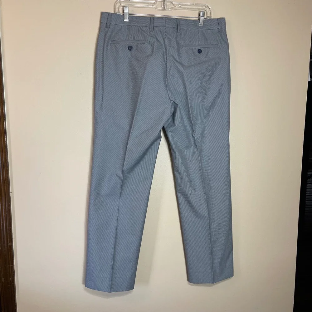 Banana‎ Republic Mens 34x30 Non-Iron Tailored Slim Fit Blue Micro Stripe Pants